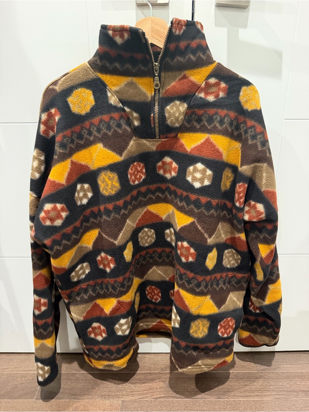 Avirex Multicolor Geo-Pattern Half-Zip Fleece Pullover